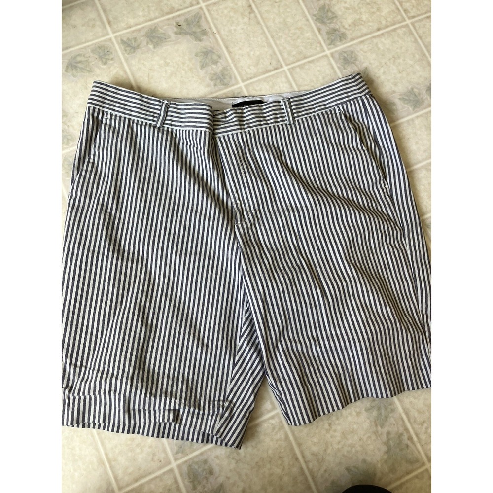 Banana Republic Dark Blue & White Striped Tailored Women's Shorts POCKETS Sz 12